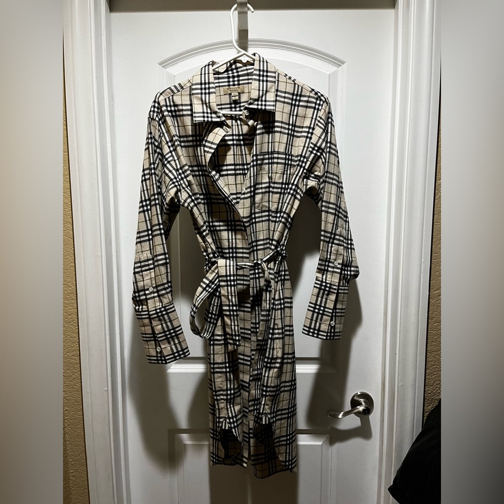 BURBERRY Soft Fawn IP COTTON BELTED DRESS us4